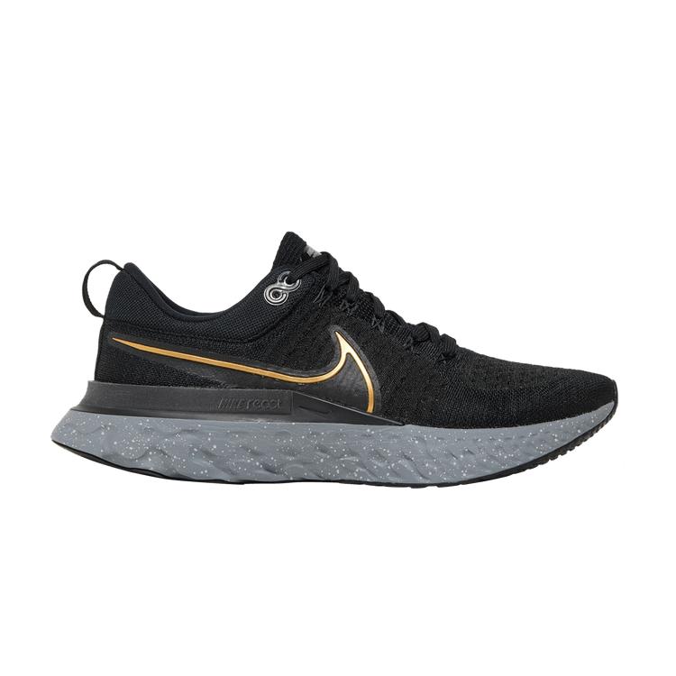 Men's Sneakers Nike React Infinity Run Flyknit 2 Black Gold Black/Metallic Gold/Grey