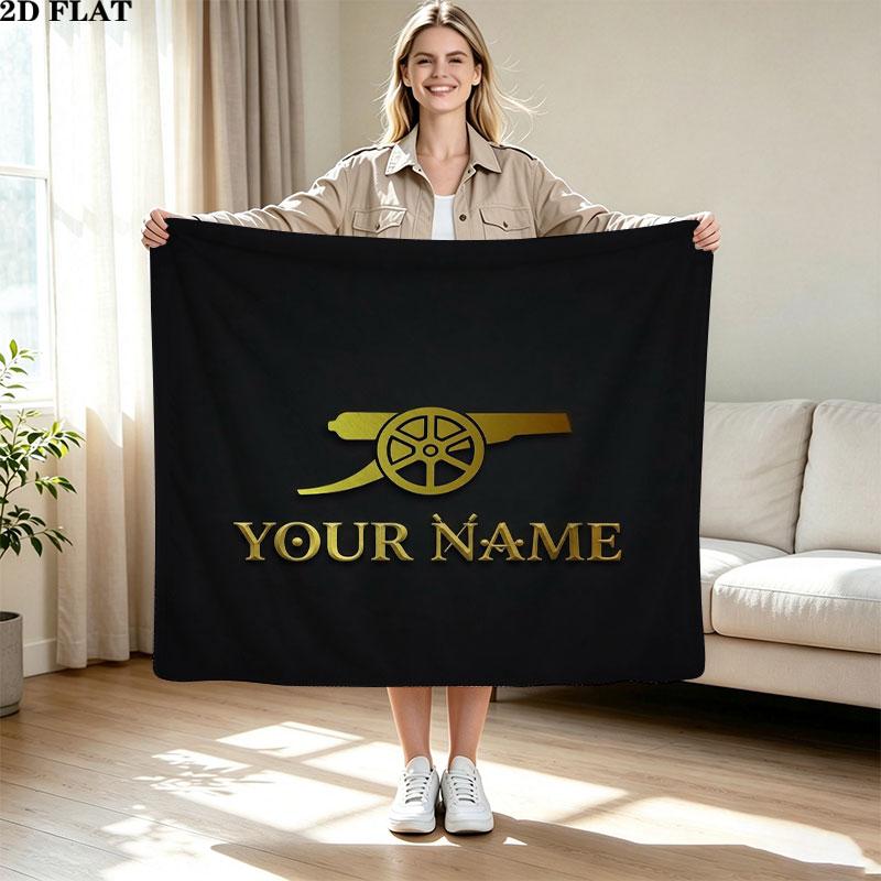1PC Arsenal F Custom Name Patterned Flannel Blanket Suitable For All Seasons for Home Decor Warmth and Comfort Gifts Holiday Present