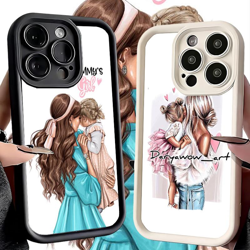 Phone Case for iPhone 17 Air 16E 15 16 Pro Max Mom Baby Girls Theme Cover 14 Plus 13 12 Mini Soft Shell Silicone Fundas