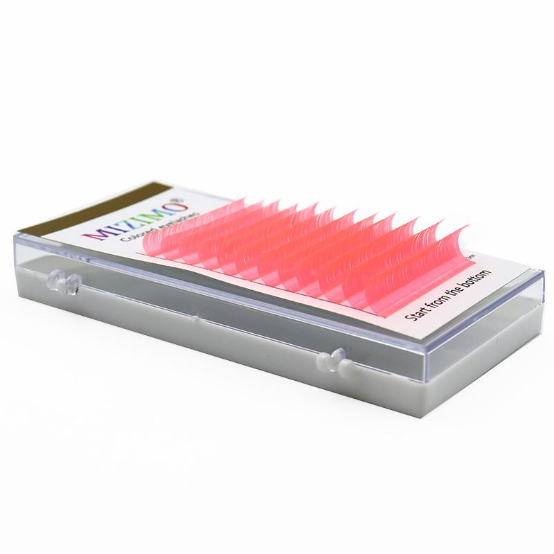 New Fluorescent Pink Colour Single Grafted False Eyelashes Soft Natural 12 Rows of Large Capacity Luminous Eye Makeup Tools