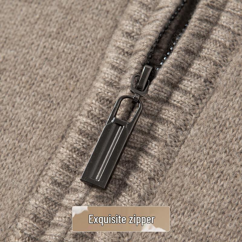 Men's 100% Cashmere Half-Zip Stand Collar Sweater