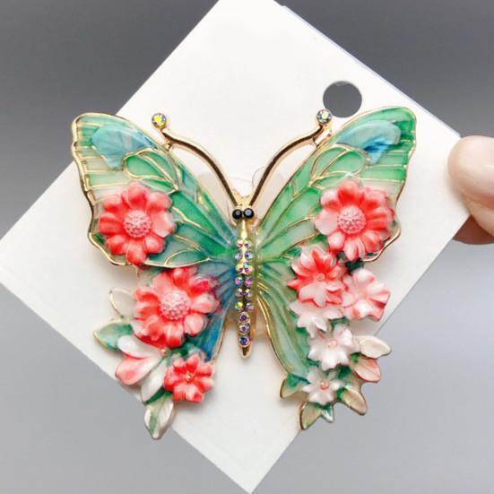 Women Brooch Flower Decor Butterflies Pin Sweaters Collars Shape Brooch Hats Bags Coats Scarves Versatile Accessory
