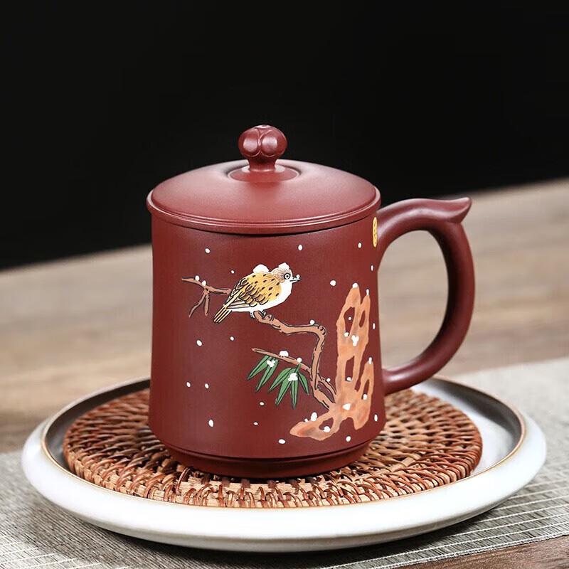 Artisan Zisha Tea Cup with Gold Inlay & Tea-Water Separation