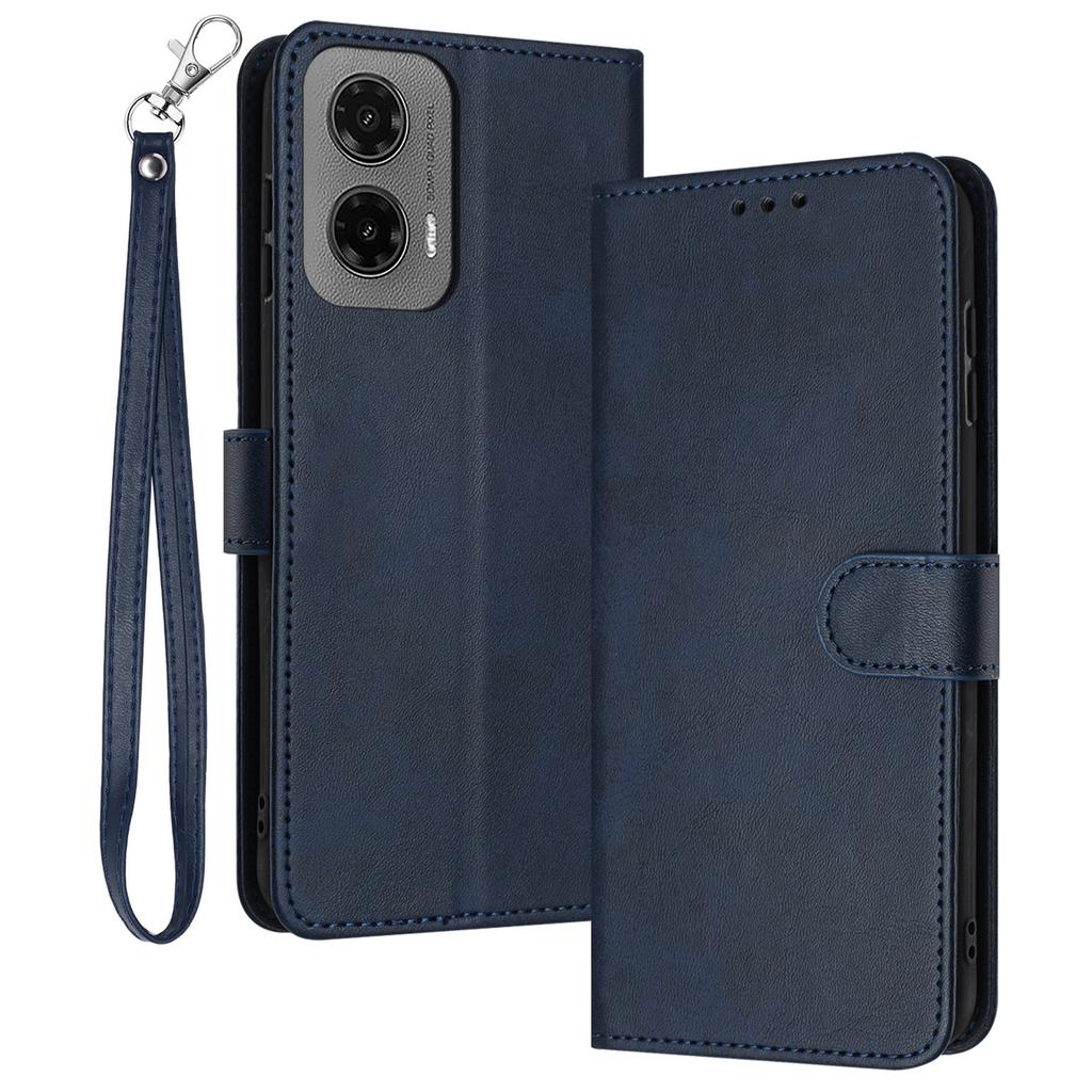 For Motorola Moto G35 5G Case Flip Stand PU Leather Wallet Phone Cover Calf Texture