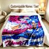 Cat Theme Custom Blanket Personalized Name & Text Customized Soft Warm Throw Blanket Home Decor