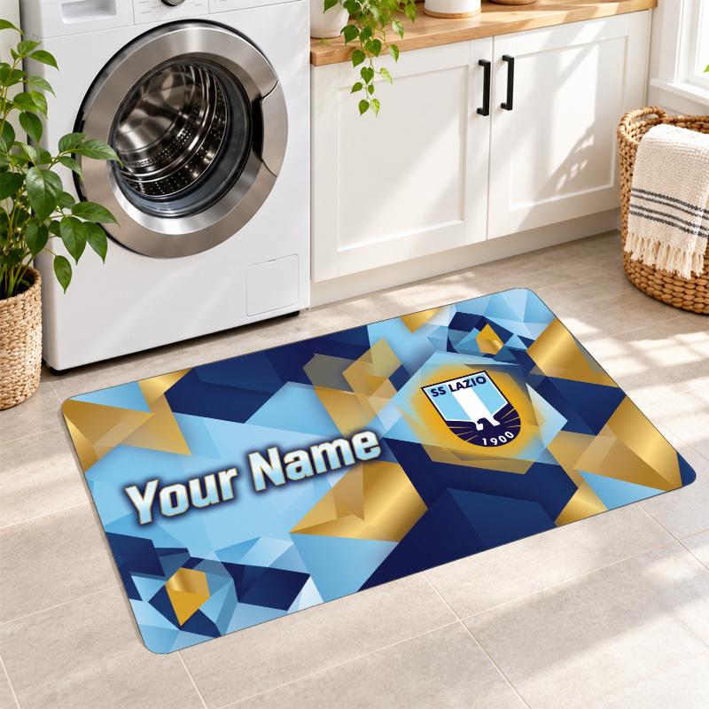 Lazio FC Custom Name Flannel Rug Kitchen Mat Non Slip Floor Carpet Personalized Home Decor