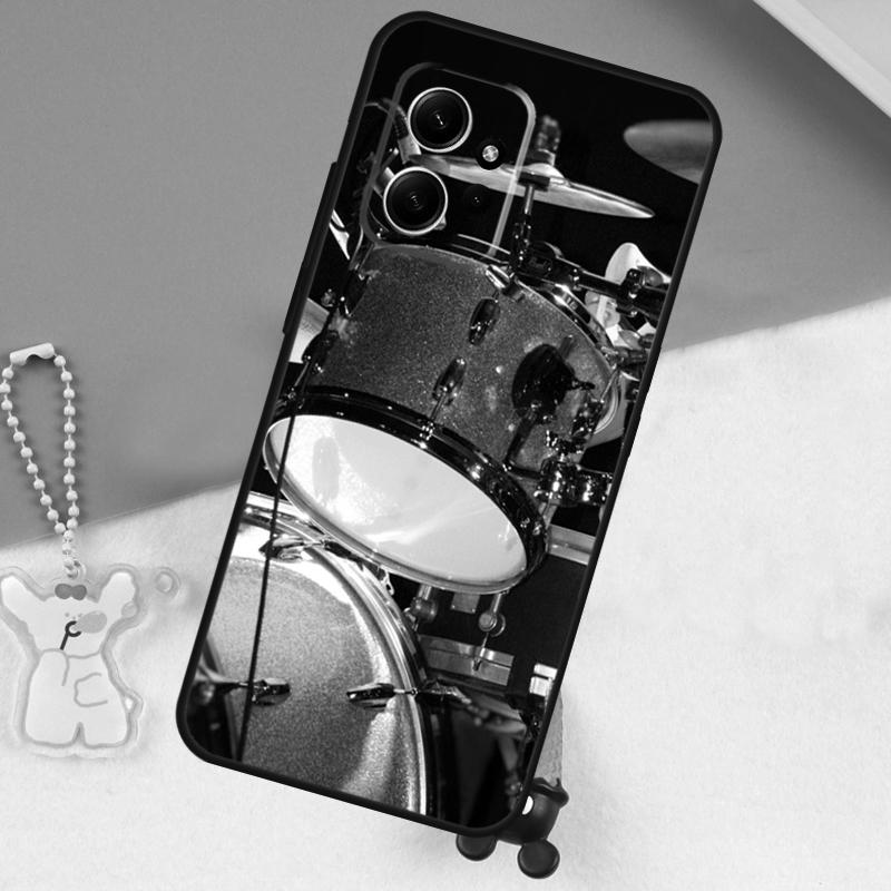 Musical Instrument Drum Case For Xiaomi Redmi Note 13 9 10 11 12 14 15 Pro Plus Cover For Redmi 15 C 14C 10C 12C 13C