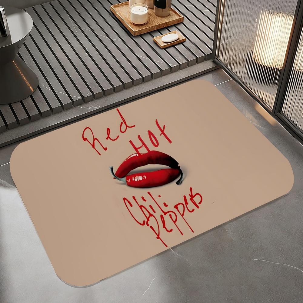 Music R-Red Hot Chili Peppers Floor Mat Diatomite Bath Mat, Quick Dry Absorbent Non-Slip Door Mat