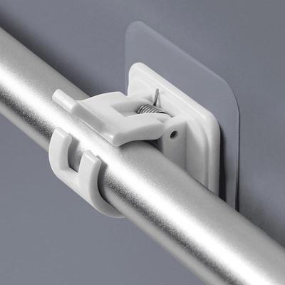 Självhäftande Gardinstångskrokar & Fästen - Borrfria Teleskopiska Tvärstångsklämmor för Dörr & Klädställning