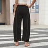 Women's Wide Leg Pants With High Waisted Straight Leg And Spliced Pocket Casual Pants