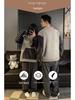 Autumn/Winter Flannel Pajamas: Cozy Round Neck Homewear for Youthful Men and Women