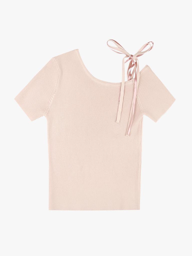 PINK PINEAPPLE Ballet One Shoulder Half Knit_Pink