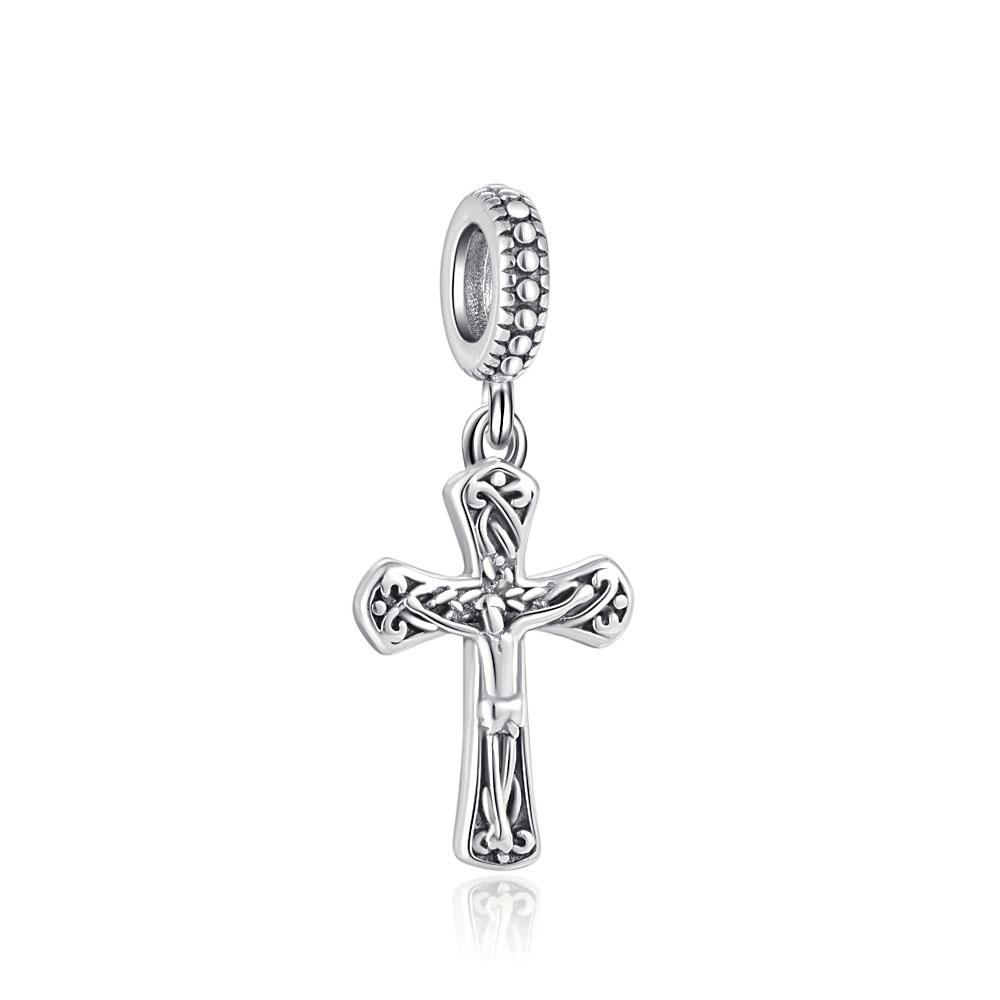 New S925 Sterling Silver Blue Eye & Greece Christ Cross Buddha Charms Bead Fit Original  Bracelets Charm DIY Women Jewelry