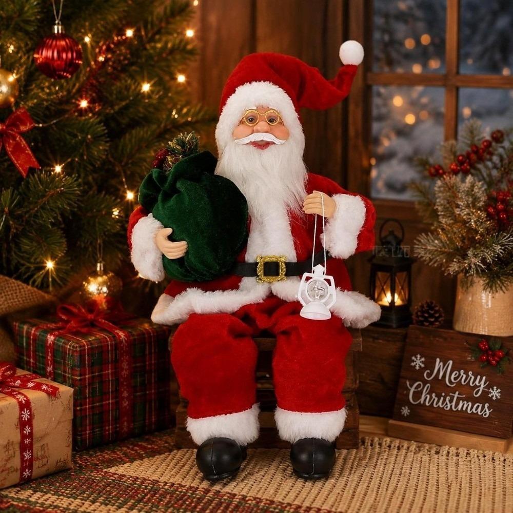 12 Inch Sitting Santa Claus Statue Home Ornaments Christmas Decorations Gift For Friends