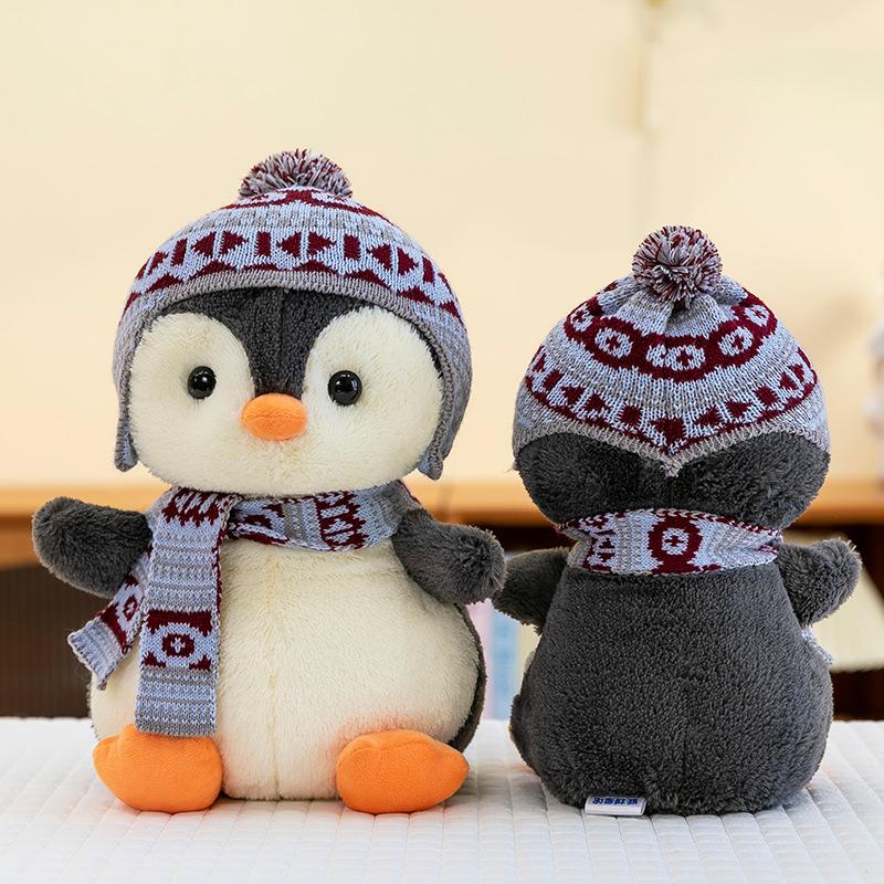 Cartoon Hat Penguin Plush Toy Ski Resort Event Gift Scarf Penguin Children Creative Backpack