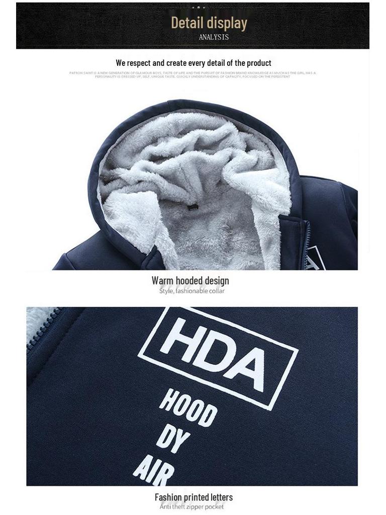 Herren Sportlich Lässig Fleecefutter Zweiteiliges Set, Langarm, M-8XL, 2025 Herbst/Winter Kollektion