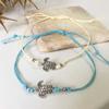 ZRM Fashion Vintage Sea Turtle Anklet Bracelet Dual Use 3 Colors Hand Made Anklet Beach Leather Rope Anklet Jewelry