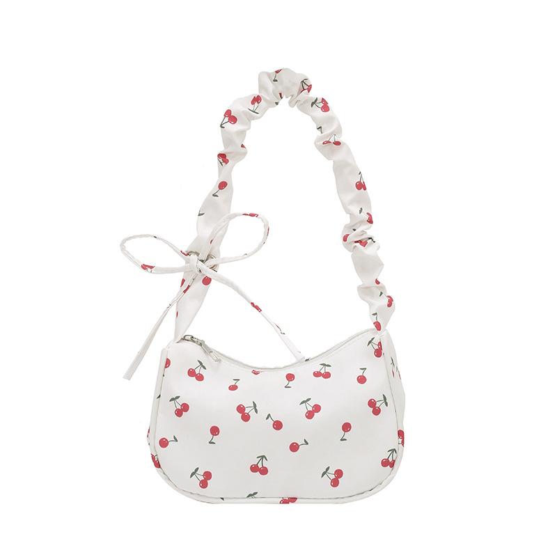 

1Pcs Cute Flower Bow Print Canvas Shoulder Bags New Korean Girl Handbags Outdoor Travel Women Keys Phone Messenger Bag A5