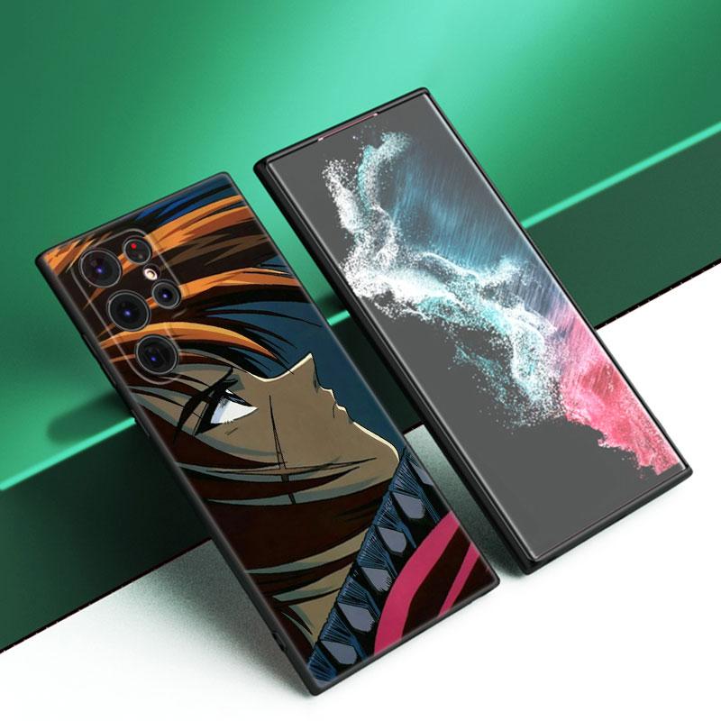 Rurouni Kenshin Anime Black Silicone Phone Case For Samsung Galaxy S23 S21 S20 FE S24 S22 Ultra S10E S10 S9 S8 Plus