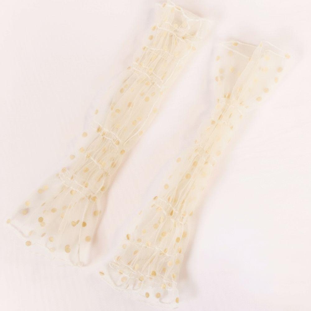 Fingerless Lace Arm Sleeves Polka Dot Lace Arm Cover Fashion Fingerless Long Gloves Women