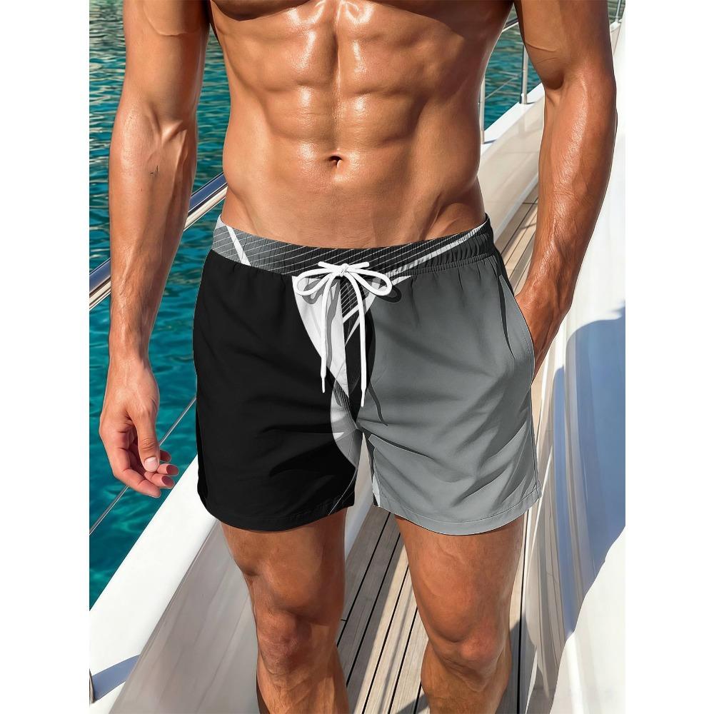 Fashionable Comfortable Plus Size Drawstring Loose Colorful Creative 3D Shorts Men Summer Leisure Holiday Cool Daily Versatile Shorts