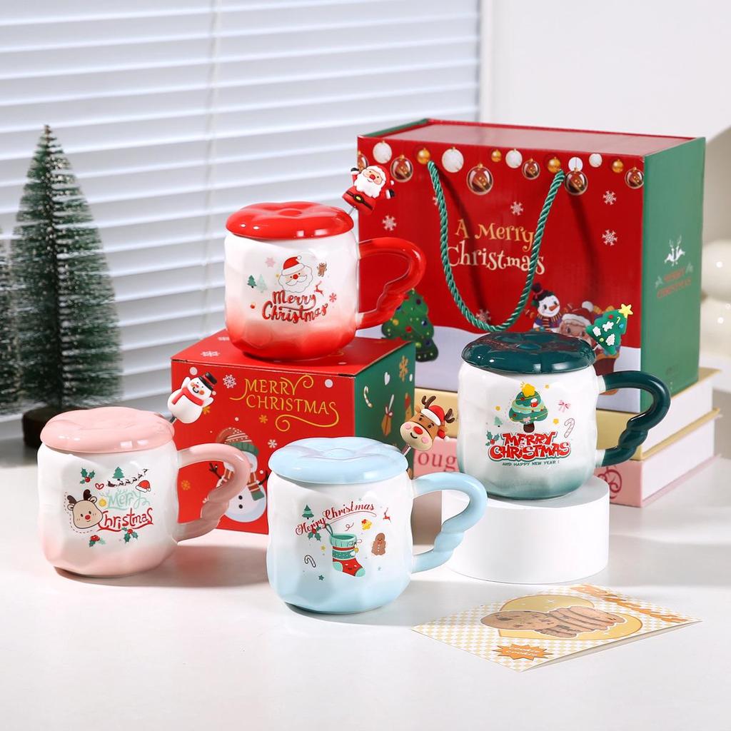 Cute Hand-Painted Santa Claus Ceramic Cartoon Mug Souvenir