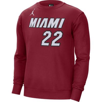 Jordan X NBA Współpraca Miami Okrągły Dekolt Wygodny Pulower Litera Długi Rękaw Bluza Męska Bluza Czerwony DN9823-608