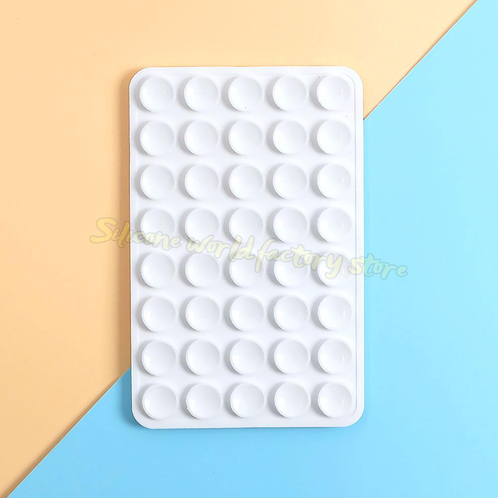 Silicone World Double-sided Silicone Suction Pad For Mobile Phone Fixed Pad Suction Cup Wall Stand Square Anti-Slip Back Sticker