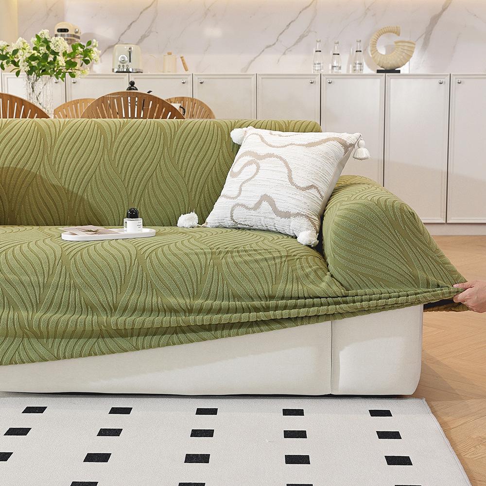 New All Season Universal Minimalist Style Jacquard Velvet Sofa Cover Anti Slip Sofa Full Cover Fabric