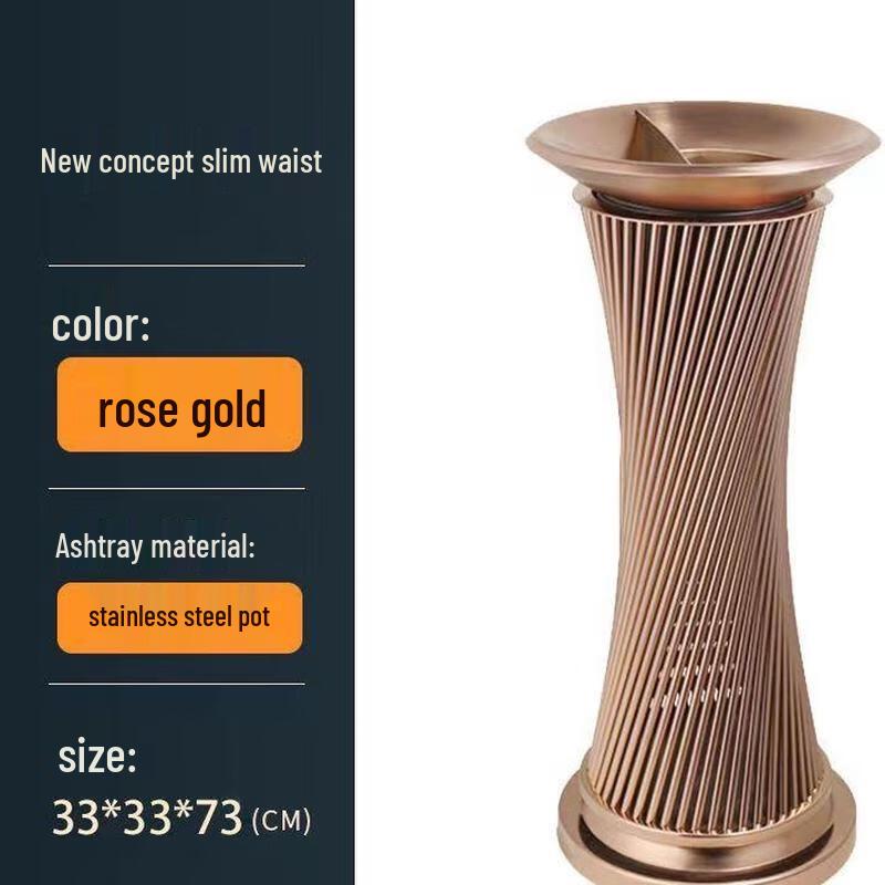 

Rose Gold Stainless Steel Lobby Trash Can