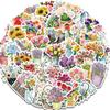 50PCS Various Flower Graffiti Stickers Valentine's Day/Anniversary Gifts/Phone Cases/ Skateboards/Notepad Decorative Stickers