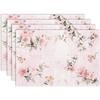 Set di Runner da Tavola Floreali Rosa Fiore Farfalla Acquerello Stile Rustico Vacanze Caffetteria Tappetini da Tavola per Festa Cucina Sala da Pranzo Decorazione
