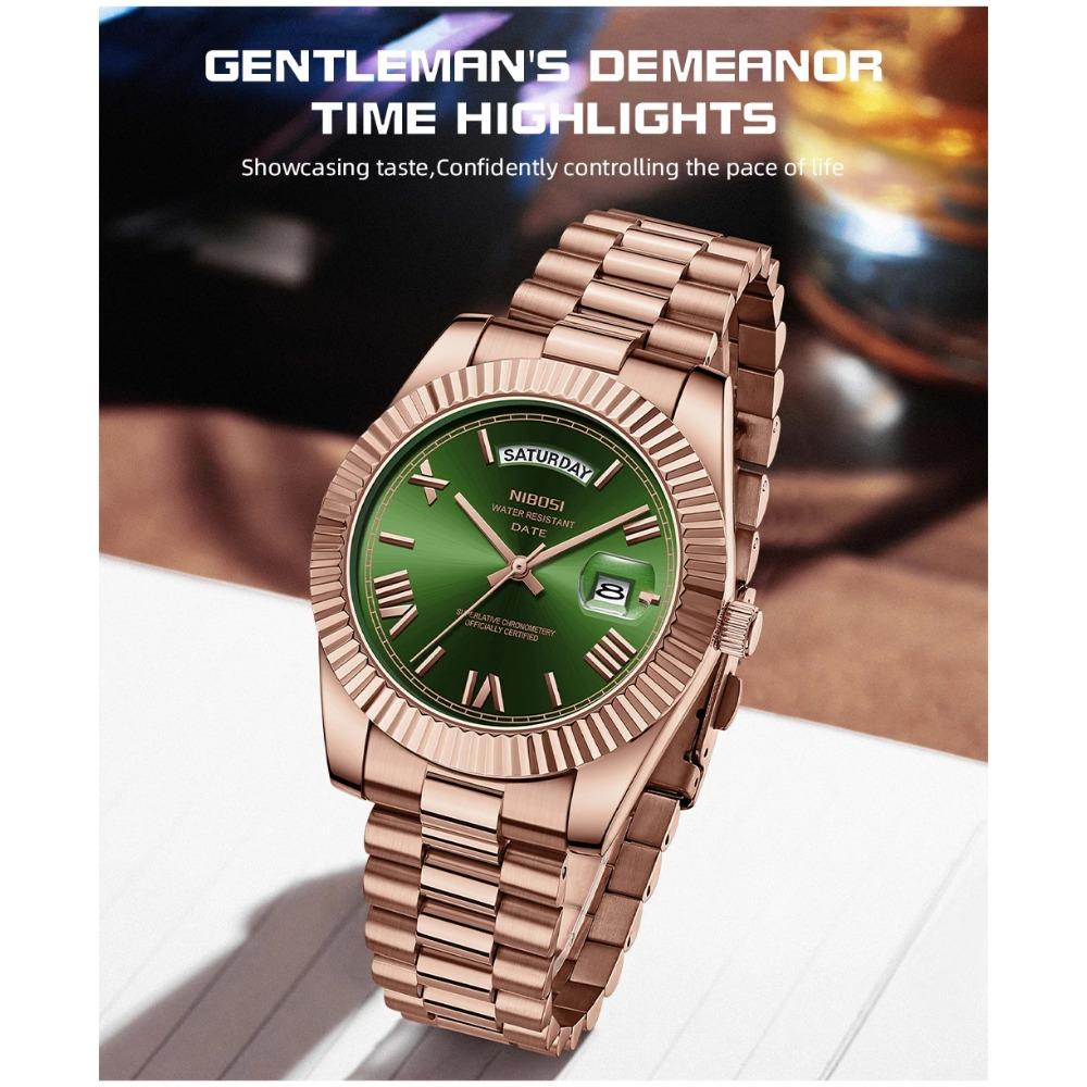 Luxus Edelstahl Quarzuhren für Herren Luxus Datumsanzeige Leuchtend Mode Herrenuhr