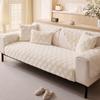 New Light Luxury Internet Celebrity Thickened Plush Leather Sofa Cushion Winter Modern Cream High-End Cover Seat Cushion Cover Cloth