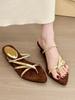 Ancient feeling two wear! Retro suede pointed toe with wedge heel sandals women's summer open toe sandals
