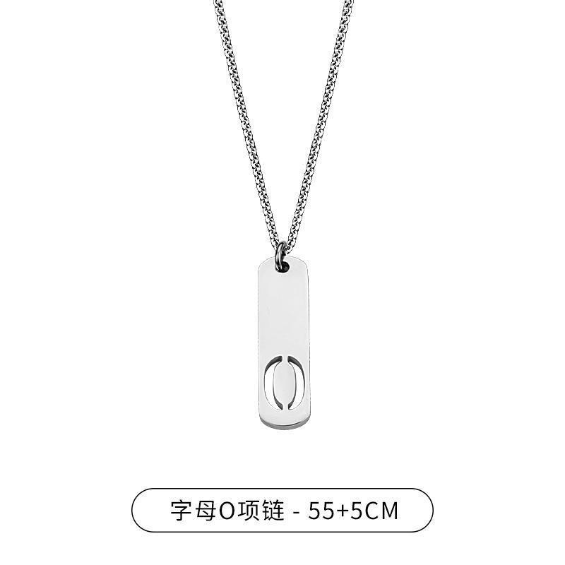 HNSP 316L Stainless Steel Initial Pendant Chain Necklace For Men Letter Tags  Accessories