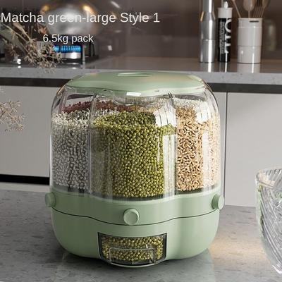 Kitchen Storage Container Large Food Storage Container 360° Rotating Rice Barrels Sealed Cereal Dispenser Rice Tank Grain Box