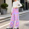 Girls' Flannel Printed Pants, Warm Loose Fit Casual Trousers for Fall and Winter