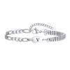 Vnox A-Z Initial Bracelets for Men Women, Never Fade Figaro Chain, Double Layered Box Link Chain Bracelets, Name Gift for Him