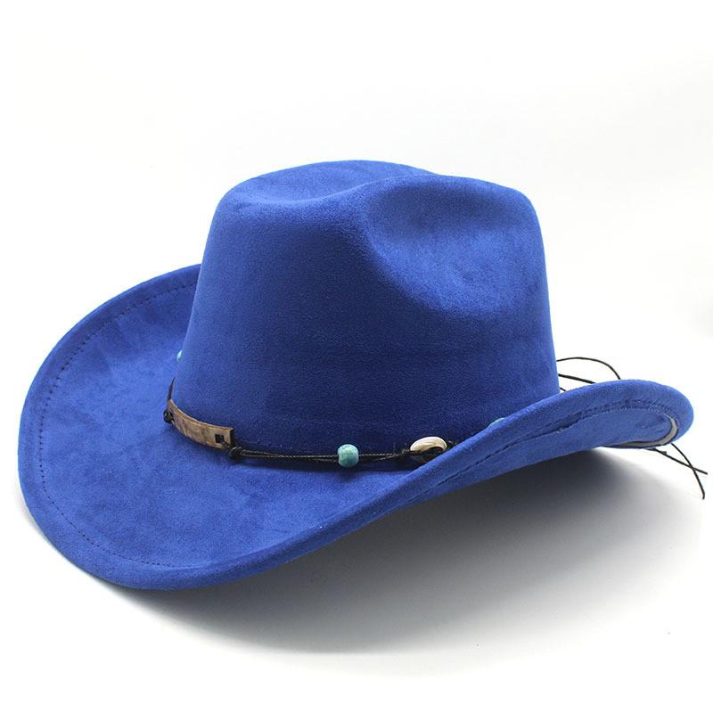 Ethnic Style Western Cowboy Hat With Large Brim For Outdoor Sunshade And Breathability