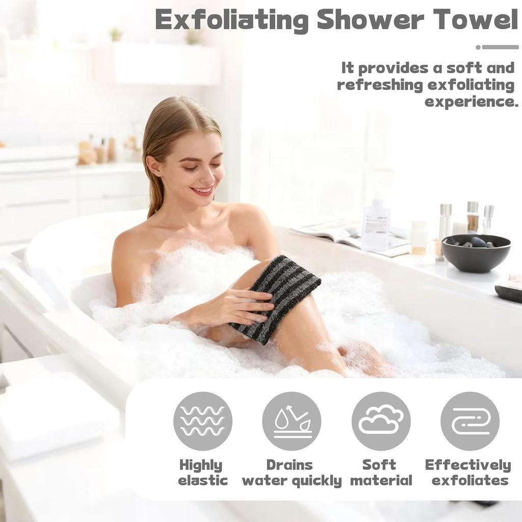 Exfoliating Shower Towel, Back Scrubber for Shower, Towel for Your Back, Body Scrub Bath Towel