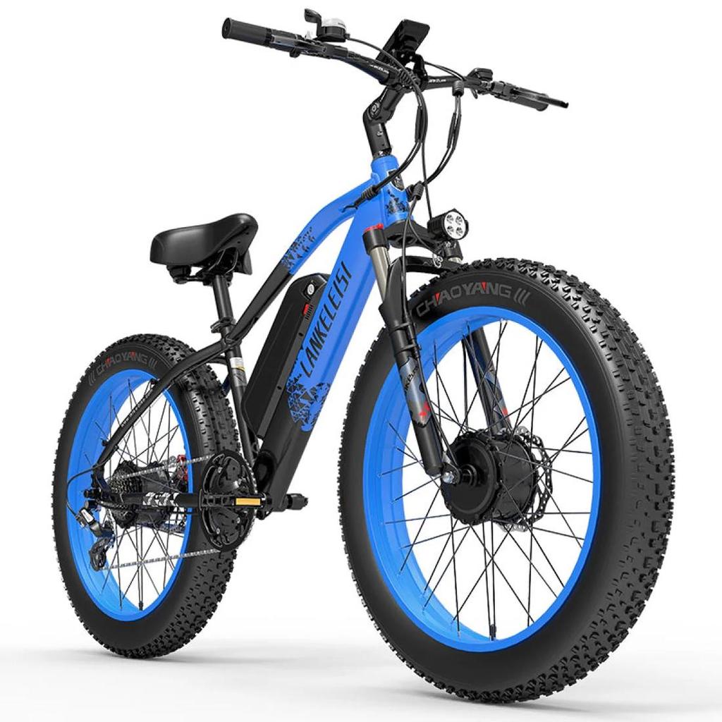 LANKELEISI MG740 PLUS 26 inch Elektrische Fiets, Dubbele 1000W Motoren, 48V 20Ah Batterij, Maximale Actieradius tot 150 km.