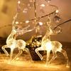 Led Battery Snowman Santa Claus Elk Fairy String Lights Outdoor Xmas Decor Tree