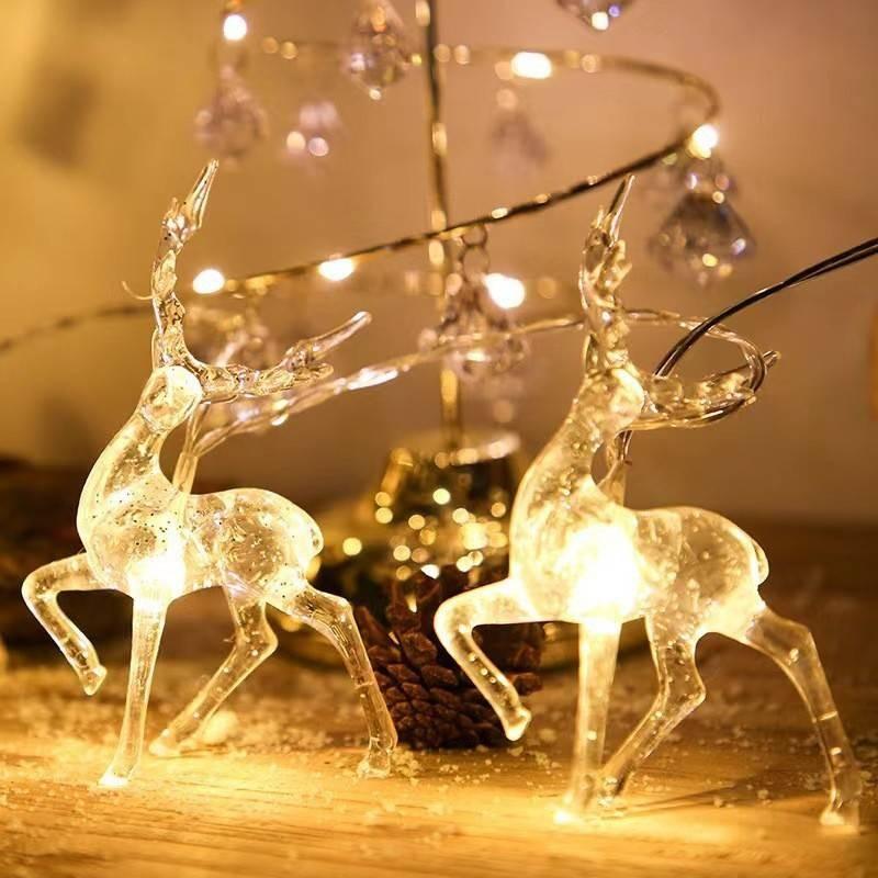 Led Battery Snowman Santa Claus Elk Fairy String Lights Outdoor Xmas Decor Tree