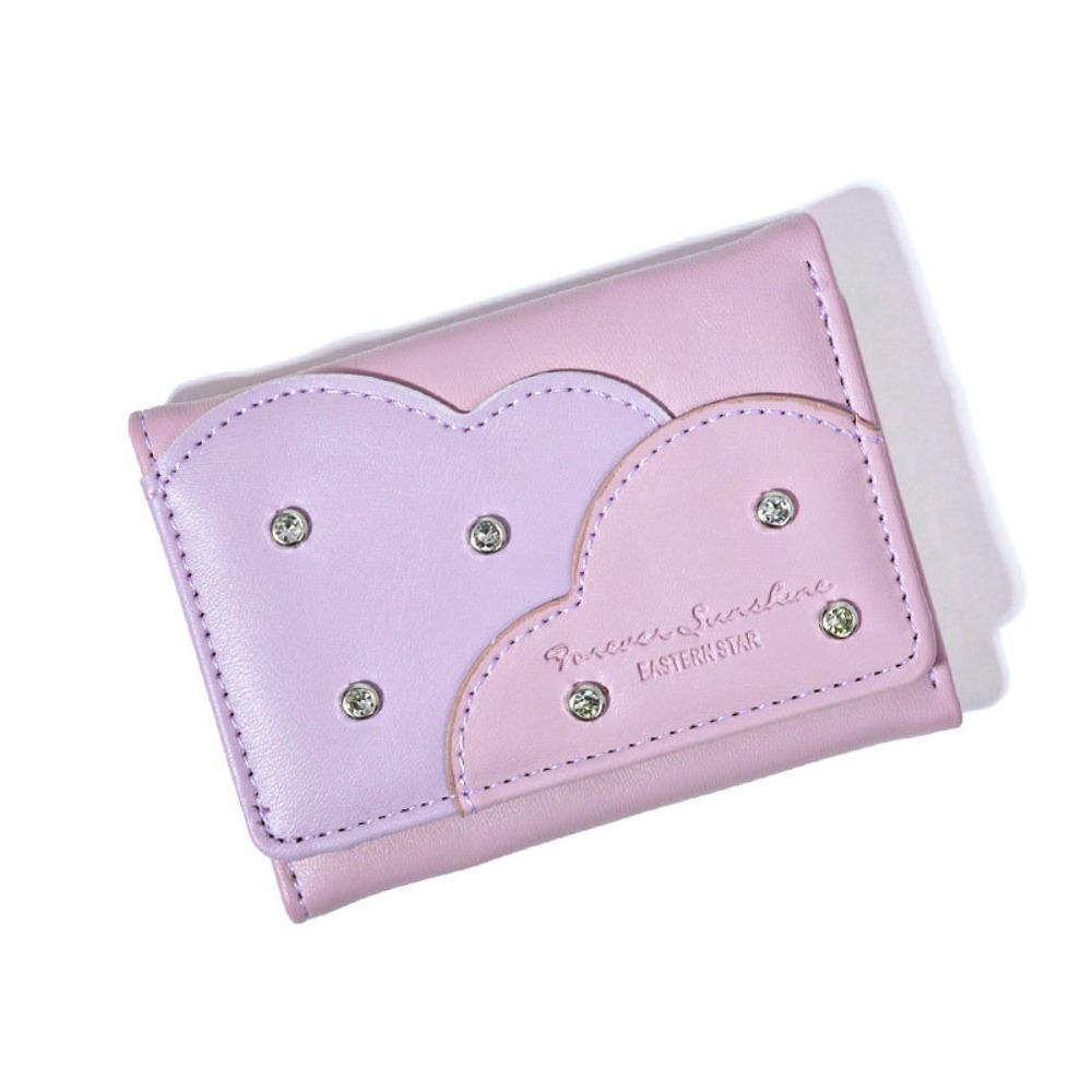 Card Holder PU Trifold Wallet PU Leather Women's Short Purse Cute Ultra-thin Coin Purse  Outdoor