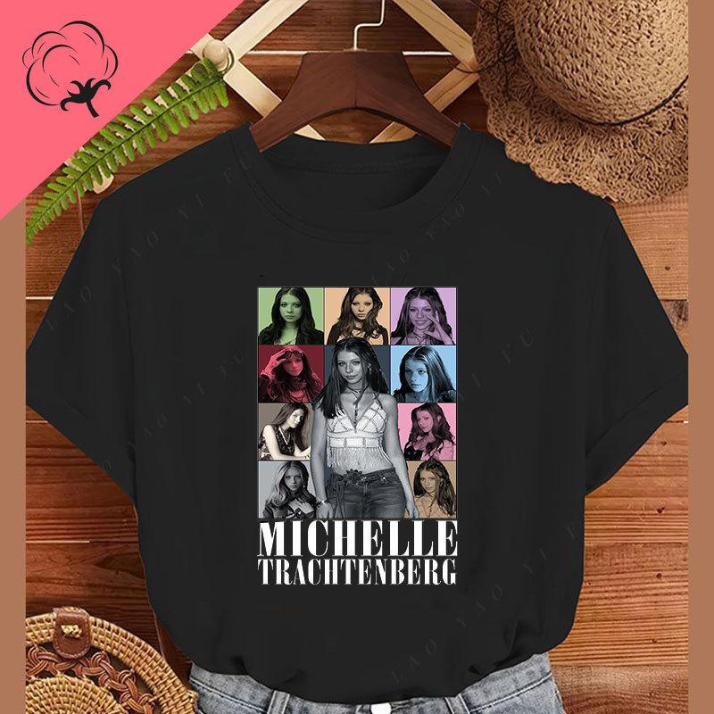 T-Shirts Michelle Trachtenberg T-Shirt Rundhalsausschnitt Kurzarm Baumwolle Grafik-T-Shirts Vintage Beliebtes T-Shirt
