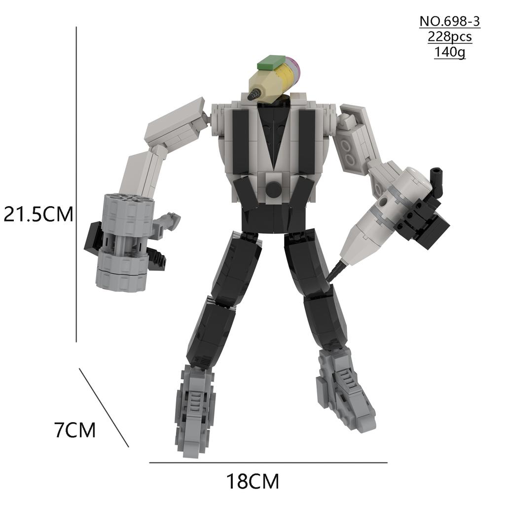 MOC Skibidi Toilet Man Klocki Model Titan Speakerman VS Pencilmen Klocki Zabawki dla Dzieci Boże Narodzenie