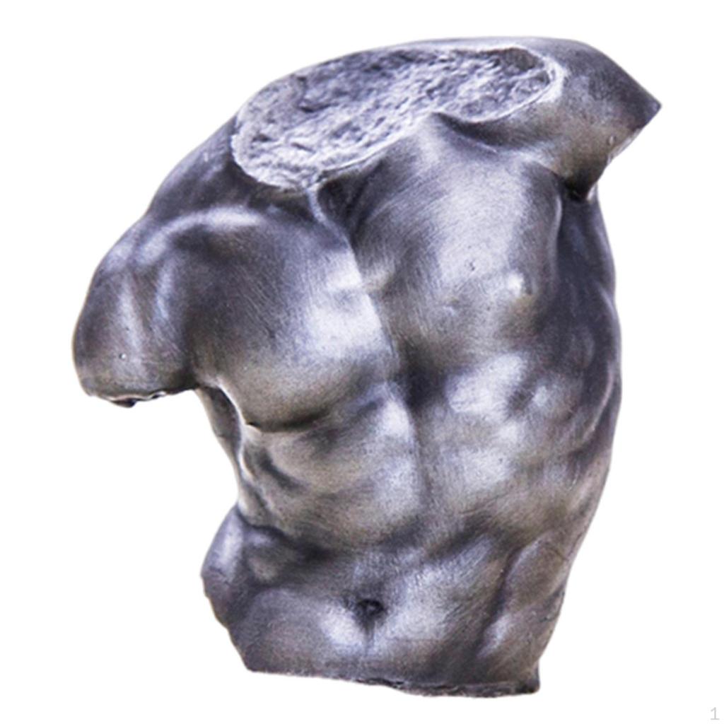 Male Torso Statue Creative Small Sculpture for Bookshelf Living Room Cabinet
