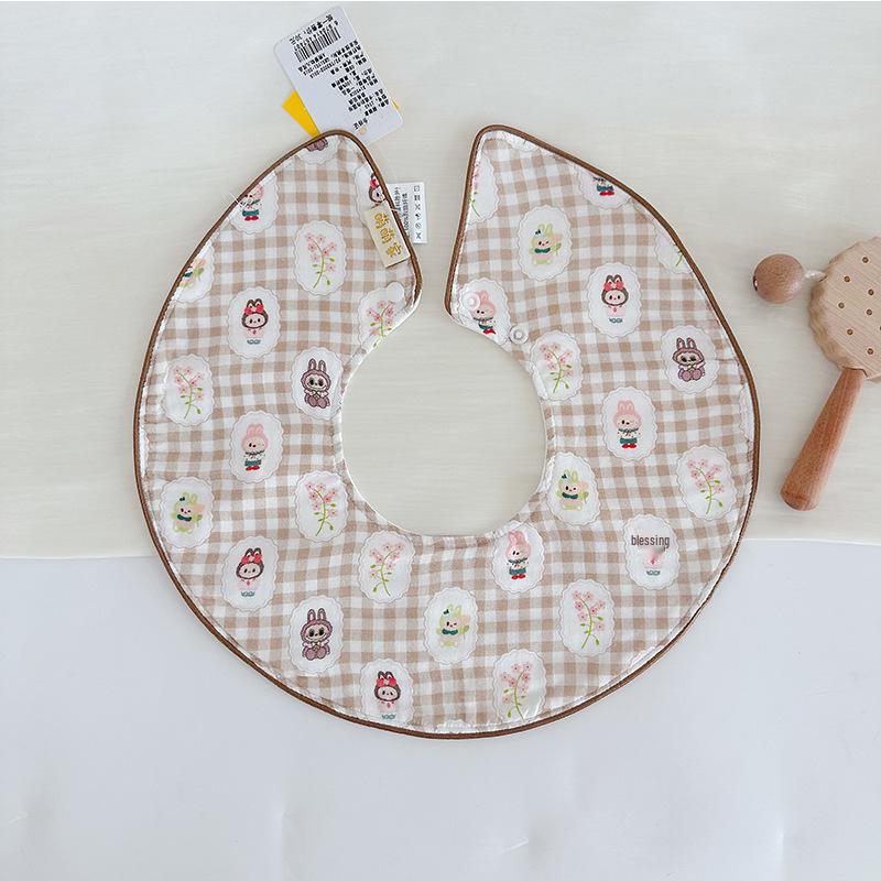 Korean-Style Baby Bib, Double-Sided Waterproof Gauze for 0-2 Years