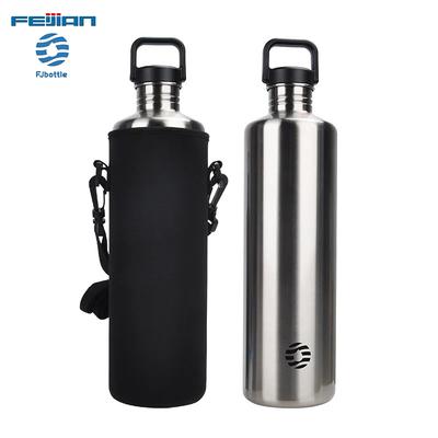 בקבוק מים מנירוסטה Fjbottle 2 ליטר לטיולים בחוץ, רכיבה על אופניים, ספורט, קיבולת גדולה, בקבוק חסין דליפות עם תיק